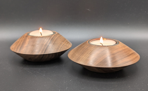 Teelichthalter aus amerikanischem Walnussholz – 2er-Set