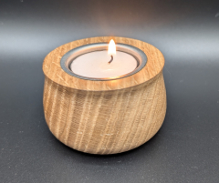 Teelichthalter aus Eiche, Ø ca. 6 cm, Höhe ca. 4,5 cm